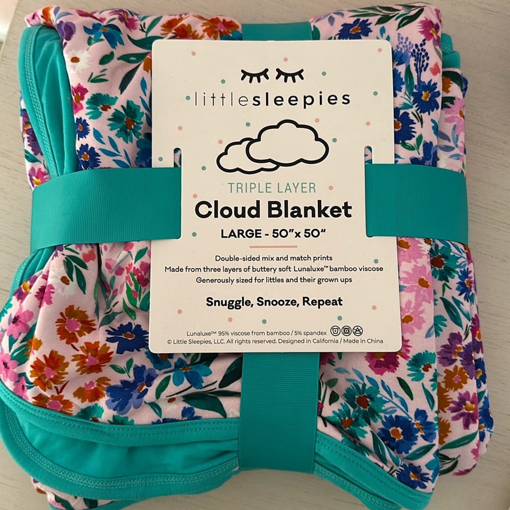 Little Sleepies Cloud Blanket Sweet Pea Floral 50x50 🌸